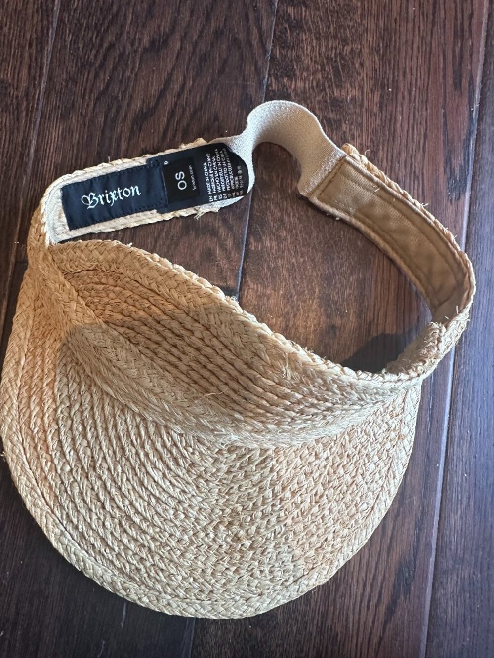 Brixton Straw Sun Visor Natural Woven Beach Hat